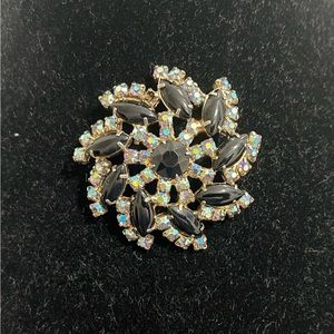 Faux stones vintage brooch